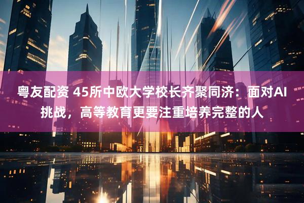 粤友配资 45所中欧大学校长齐聚同济：面对AI挑战，高等教育更要注重培养完整的人